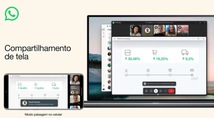 Nova atualização do WhatsApp permite que usuários compartilhem tela durante videochamadas